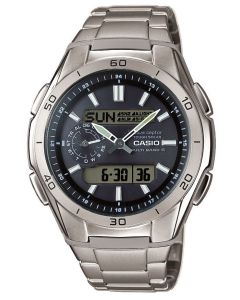Casio Herren Funkuhr WVA-M650TD-1AER Solar Armbanduhr Titanband